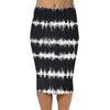 Black White Wave Skirt Midi