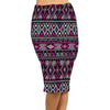 Black Red Pencil Skirt Midi