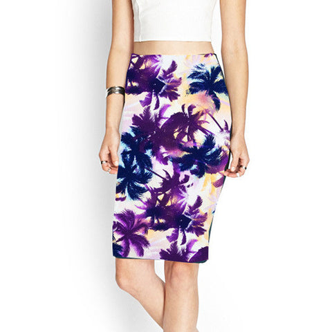 Coconut Trees Skirt Midi