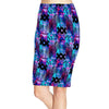 Red Blue Skirt Midi