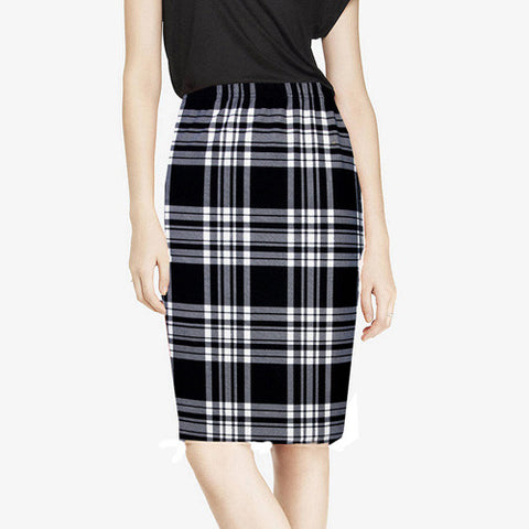 Black White Skirt Midi