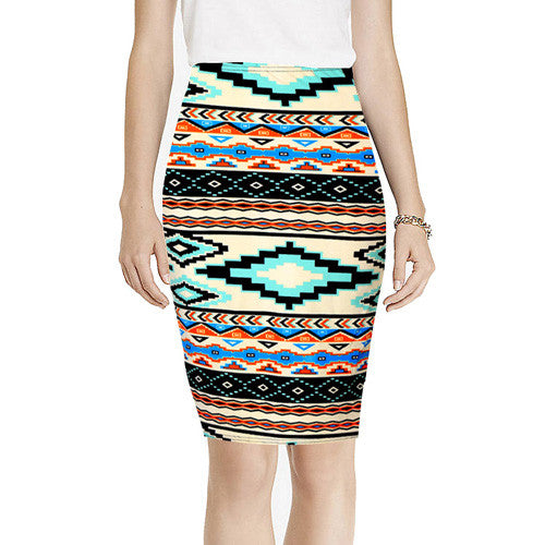 White Black Skirt Midi