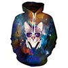 Men Women 3d Print Galaxy Space Hoodie Casual Pocket Hip Hop Hooded Sweatshirt large