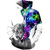 HelloTem Unisex 3d Printed Big Pockets Drawstring Hoodie Sweatshirt (C154, S/M)