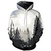 HelloTem Unisex 3d Printed Big Pockets Drawstring Hoodie Sweatshirt (C154, S/M)