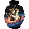 HelloTem Unisex 3d Printed Big Pockets Drawstring Hoodie Sweatshirt (C154, S/M)