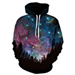 HelloTem Unisex 3d Printed Big Pockets Drawstring Hoodie Sweatshirt (C154, S/M)